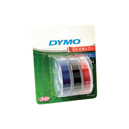DYMO Embosser Tape 9mmX3m Assorted Pack of 3.