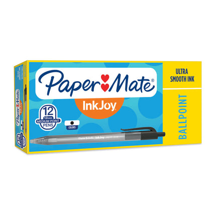 PAPER MATE InkJoy 100RT Ball Pen Black Box of 12.