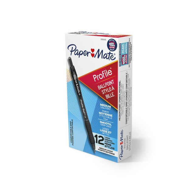 PAPER MATE Profile Ball Pen 1.0mm Black Box of 12.