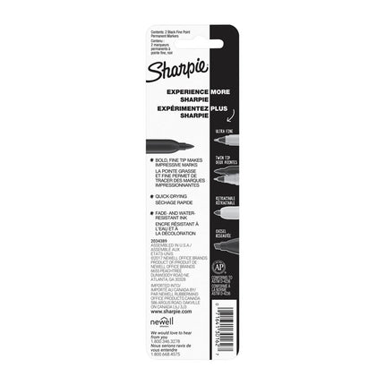 SHARPIE Permanent Marker Fine Point Black Pack 2 Box of 6.