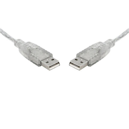 8WARE USB 2.0 Cable 2m A to A Male to Male Transparent.