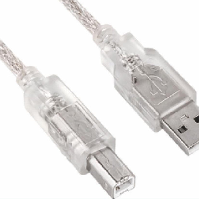 ASTROTEK USB 2.0 Printer Cable 5m - Type A Male to Type B Male Transparent Colour CBUSBAB5M.