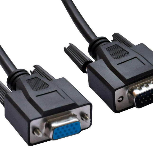 ASTROTEK VGA Extension Cable 3m - 15 pins Male to 15 pins Female for Monitor PC Molded Type Black.