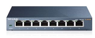 TP-Link TL-SG108 8-Port Gigabit Desktop Switch Steel Case Fanless 11.9Mpps Support 802.1p/DSCP QoS1 and IGMP Snooping Plug & Play.