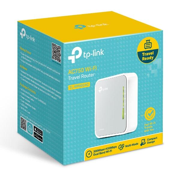 TP-LINK TL-WR902AC AC750 750Mbps Dual Band WiFi Wireless Travel Router 1x100Mbps LAN/WAN USB for 3G/4G Modem Pocket Size WISP AP Range Extender Client.