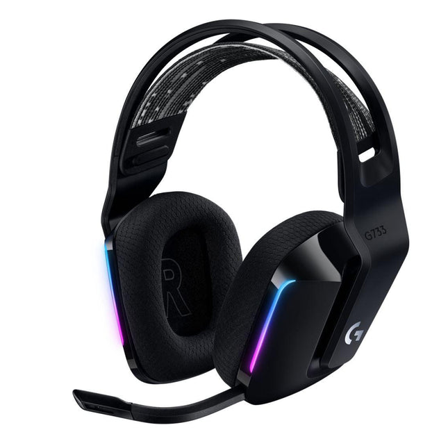 Logitech G733 Lightspeed Wireless RGB Gaming Headset Black USB, Frequency Response: 20 Hz-20 KHz - Detchable Cardioid Unidirectional Microphone.