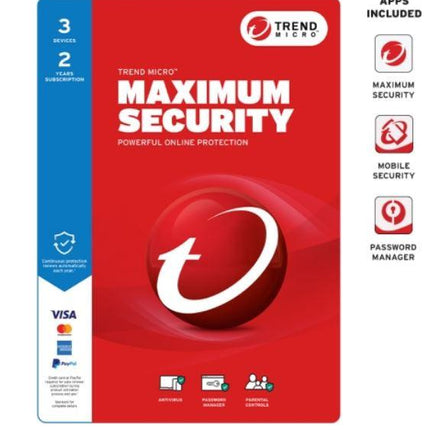 TREND MICRO Micro Maximum Security (3 Device) 2Yr Retail Mini Box Auto Renew.