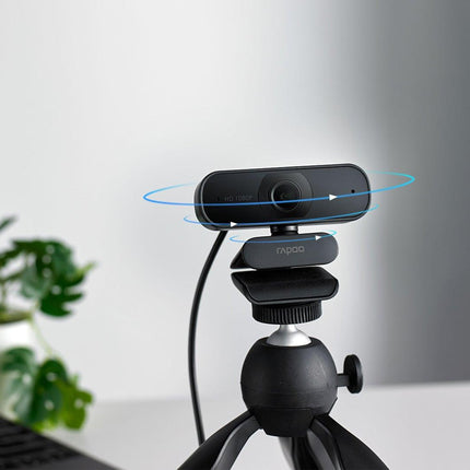 RAPOO C260 Webcam FHD 1080P/HD720P, USB 2.0 Compatible Win7/8/10, Mac OS X 10.6 or above, Chrome OS and Android V5.0 or above - Ideal for TEAMS, Zoom.