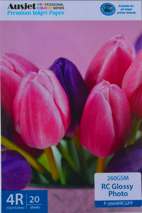 AUSJET 200gm 4R High Gloss Photo Paper (20 Sheets).