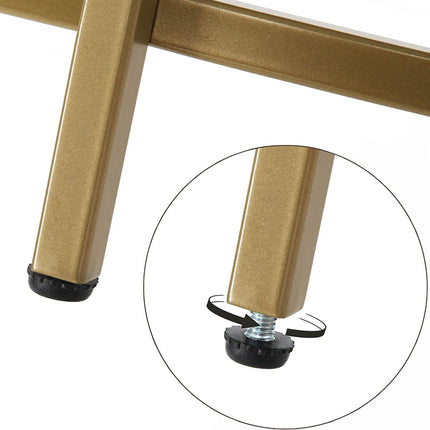 Gold Round Side Table with Golden Metal Frame Robust and Stable.