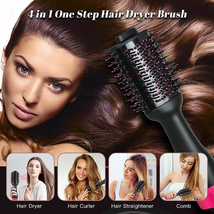 Hot Air One-Step Hair Dryer Negative Ion Anti-Frizz Blowout for Drying,Straightening, Curling and Volumizer (AU Plug).