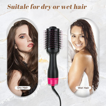 Hot Air One-Step Hair Dryer Negative Ion Anti-Frizz Blowout for Drying,Straightening, Curling and Volumizer (AU Plug).