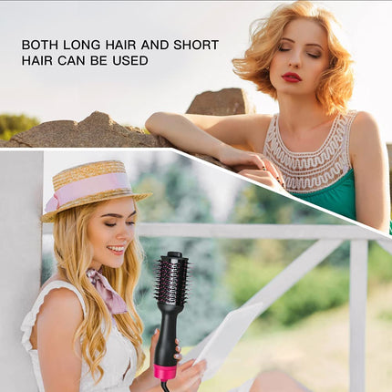 Hot Air One-Step Hair Dryer Negative Ion Anti-Frizz Blowout for Drying,Straightening, Curling and Volumizer (AU Plug).
