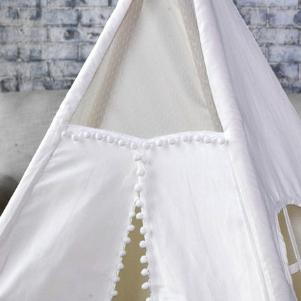 5 Poles Giant Kids Teepee Tent (Natural Canvas).