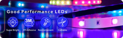 12M LED Strip Lights Rope Light for Bedroom and Home (5050 Lights Strip App with Remote Control).