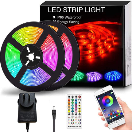 12M LED Strip Lights Rope Light for Bedroom and Home (5050 Lights Strip App with Remote Control).