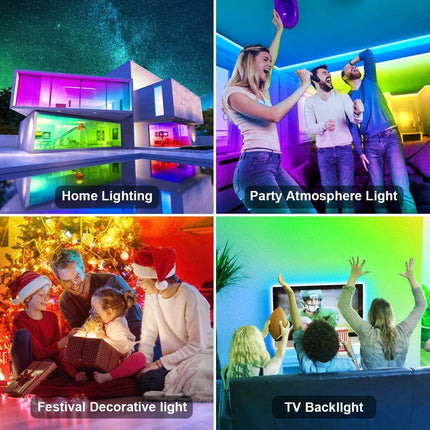 12M LED Strip Lights Rope Light for Bedroom and Home (5050 Lights Strip App with Remote Control).