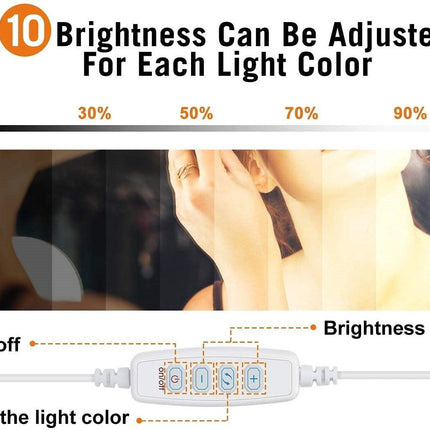 Hollywood Vanity Style LED Makeup Lights Mirror with 3 Color Modes Lights with 10 Dimmable Bulbs (Mirror Not Include).