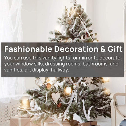 Hollywood Vanity Style LED Makeup Lights Mirror with 3 Color Modes Lights with 10 Dimmable Bulbs (Mirror Not Include).