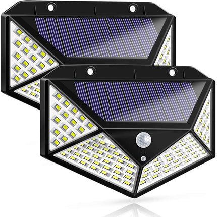 100 Waterproof LED Motion Sensor Solar Security Lights Outdoor (2pack).