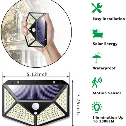 100 Waterproof LED Motion Sensor Solar Security Lights Outdoor (2pack).