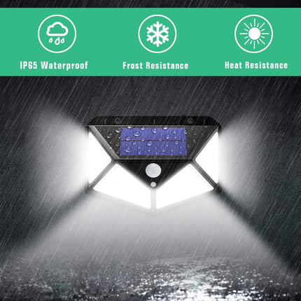 100 Waterproof LED Motion Sensor Solar Security Lights Outdoor (2pack).