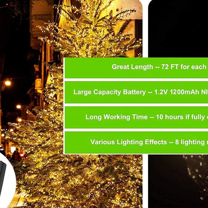 200 Waterproof LED Solar Fairy Light Outdoor with 8 Lighting Modes for Home,Garden and Decoration.
