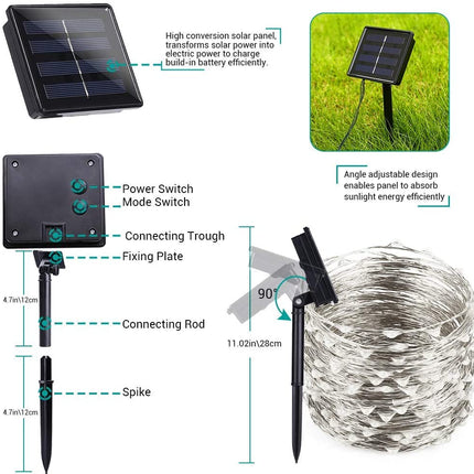 200 Waterproof LED Solar Fairy Light Outdoor with 8 Lighting Modes for Home,Garden and Decoration.