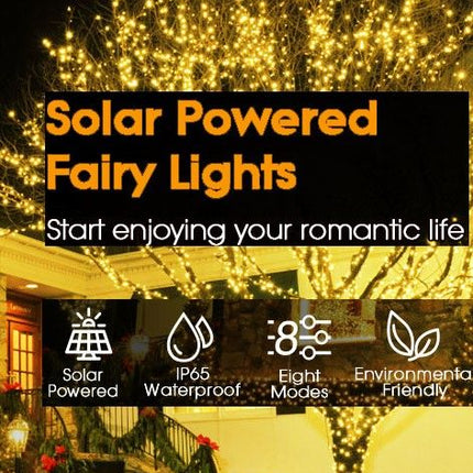 200 Waterproof LED Solar Fairy Light Outdoor with 8 Lighting Modes for Home,Garden and Decoration.