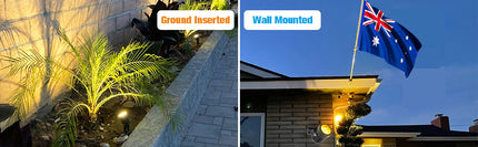 3 x LED Spotlights Powered Solar Garden Lights Outdoor Waterproof (Warm White).