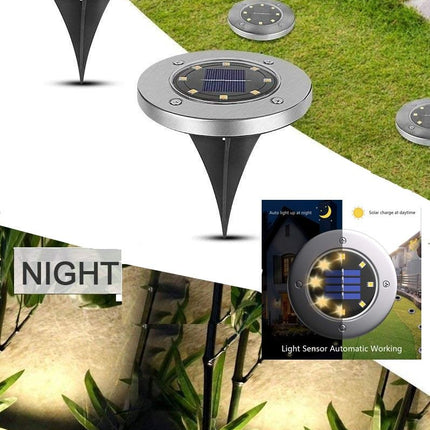 8 Pack LED Solar Pathway Lights Outdoor Solar Ground Lights (Warm White).