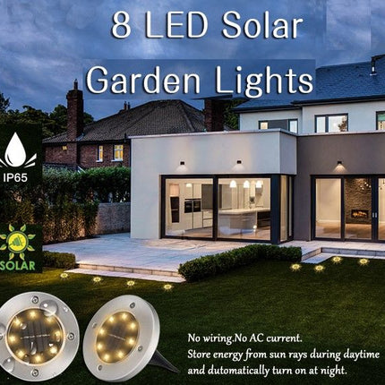 8 Pack LED Solar Pathway Lights Outdoor Solar Ground Lights (Warm White).