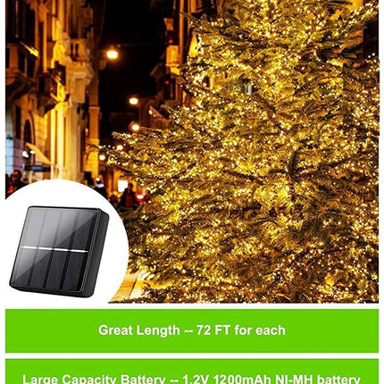 20m 200 LED Solar Powered Outdoor Lights with 8 Lighting Modes and Waterproof for Home,Garden and Decoration.