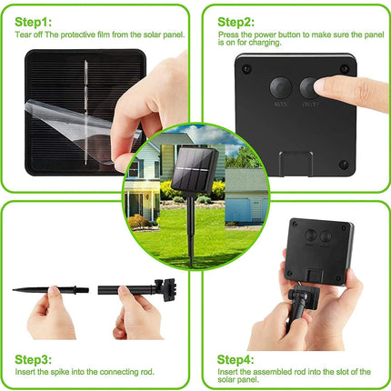 20m 200 LED Solar Powered Outdoor Lights with 8 Lighting Modes and Waterproof for Home,Garden and Decoration.