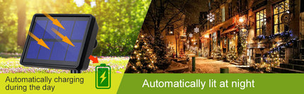 20m 200 LED Solar Powered Outdoor Lights with 8 Lighting Modes and Waterproof for Home,Garden and Decoration.