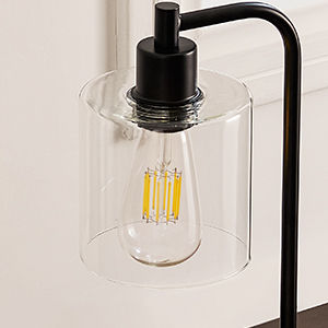 2x Pack Industrial Table Lamp with 2 USB Port for Bedside Nightstand Desk and Living Room Office (Bulb not Included).