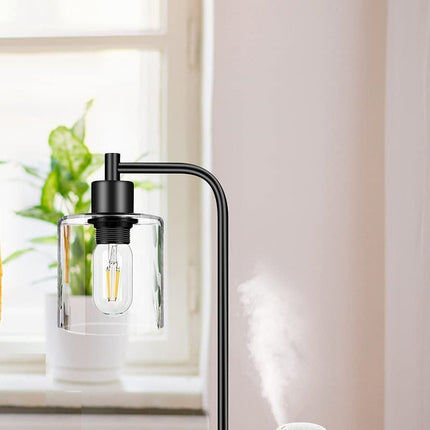 2x Pack Industrial Table Lamp with 2 USB Port for Bedside Nightstand Desk and Living Room Office (Bulb not Included).
