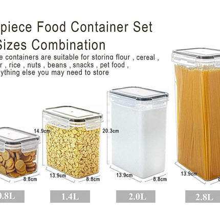 14 Pieces Airtight Food Storage and BPA Free Plastic with Easy Lock Black Lids Labels for Kitchen.