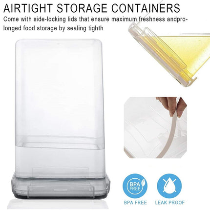 14 Pieces Airtight Food Storage and BPA Free Plastic with Easy Lock Black Lids Labels for Kitchen.