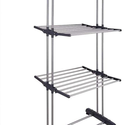 3 Tier Foldable Clothes Drying Rack for Laundry Dryer with Hanger Stand Rail Indoor.