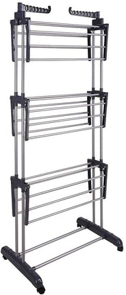 3 Tier Foldable Clothes Drying Rack for Laundry Dryer with Hanger Stand Rail Indoor.