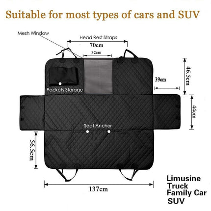 Waterproof Dog Seat Cover with View Mesh and Scratch Prevent Antislip for Trucks ,Cars and SUV.