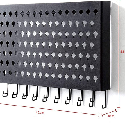 Wall Mount Earring Jewelry Hanger Organizer Holder with 109 Holes and 19 Hooks (Black).