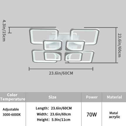 Modern LED Ceiling Light Dimmable with Remote Control.