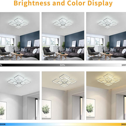 Modern LED Ceiling Light Dimmable with Remote Control.