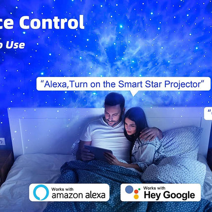 Star Projector Galaxy Light Bedroom connected with Alexa and Google Home.