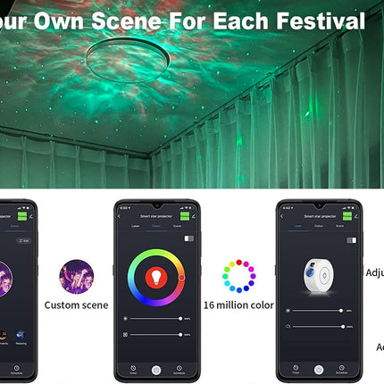 Star Projector Galaxy Light Bedroom connected with Alexa and Google Home.