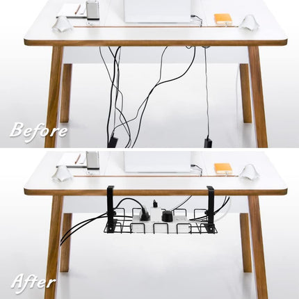 2 pack Under Desk Cable Management Tray, Black.