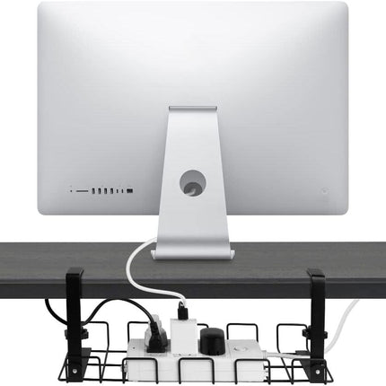 2 pack Under Desk Cable Management Tray, Black.