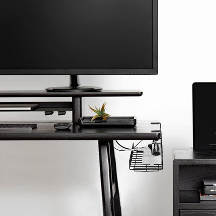 2 pack Under Desk Cable Management Tray, Black.